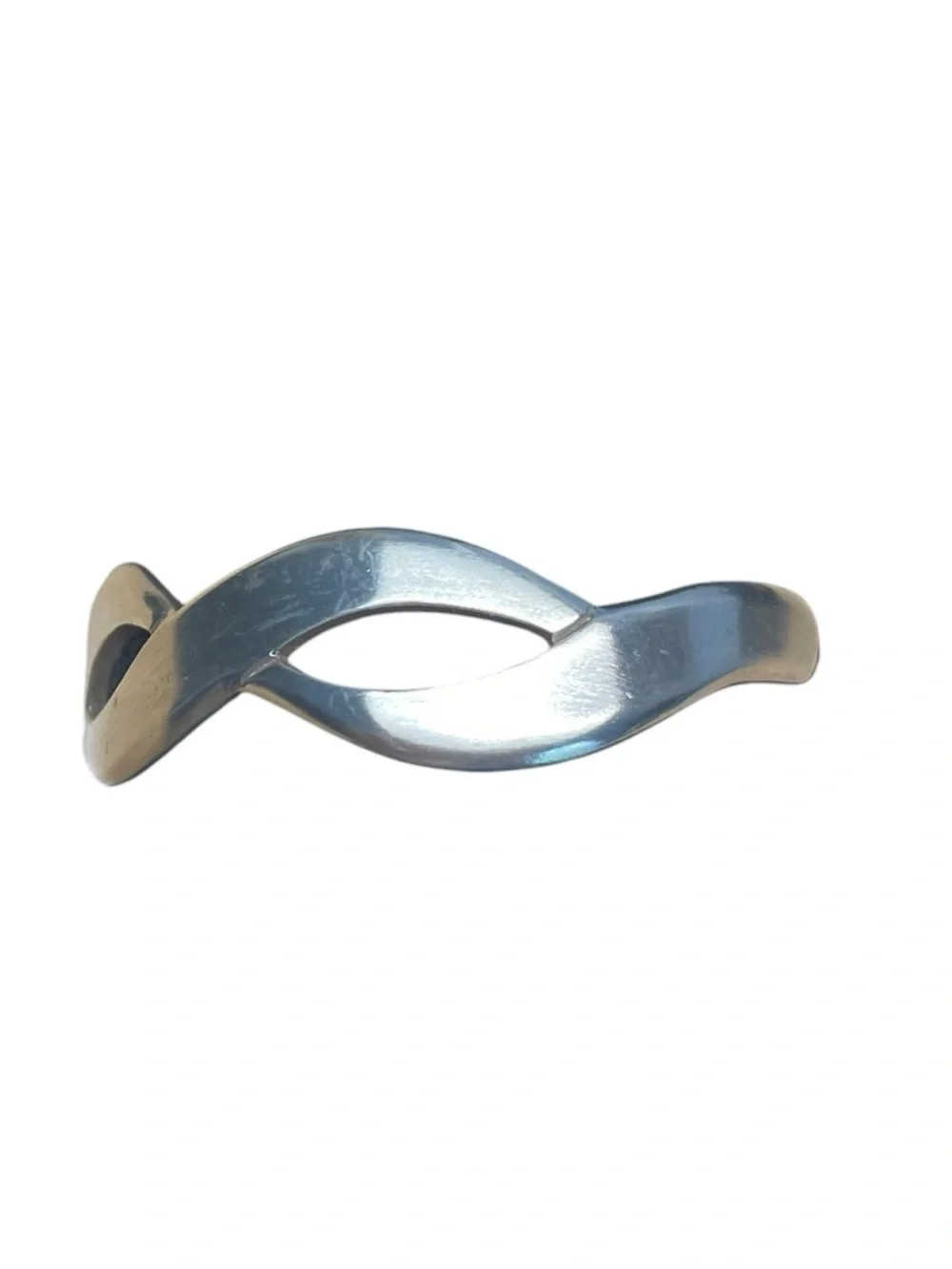 Sterling Silver 925 Twisted Infinity Cuff Bracelet Minimalist Mexico Timeless